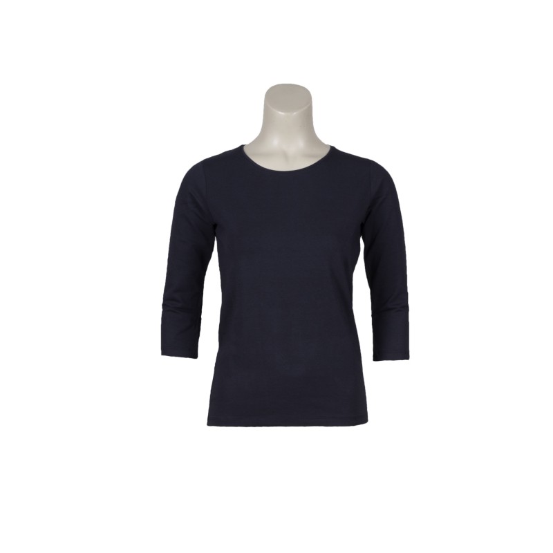 oven Lauw onderbreken T-shirt basic 3/4 mouw donkerblauw | Rosedale Collections
