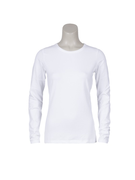 T-shirt basic lange mouw wit