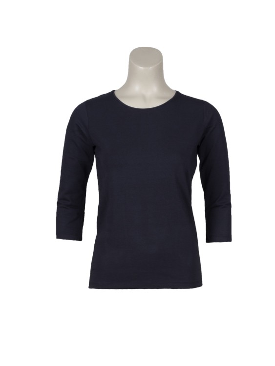 Melodrama Aan Wijde selectie T-shirt basic 3/4 mouw donkerblauw | Rosedale Collections
